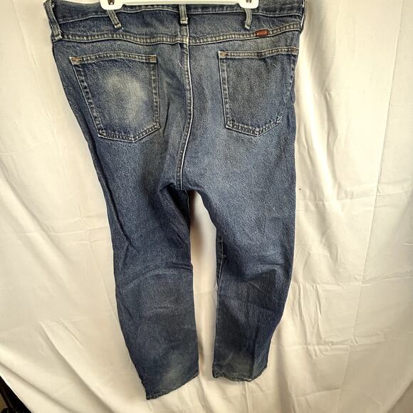 Distressed Jeans Rustler 42x32 men's pants blue denim Made in Mexico - Picture 11 of 16